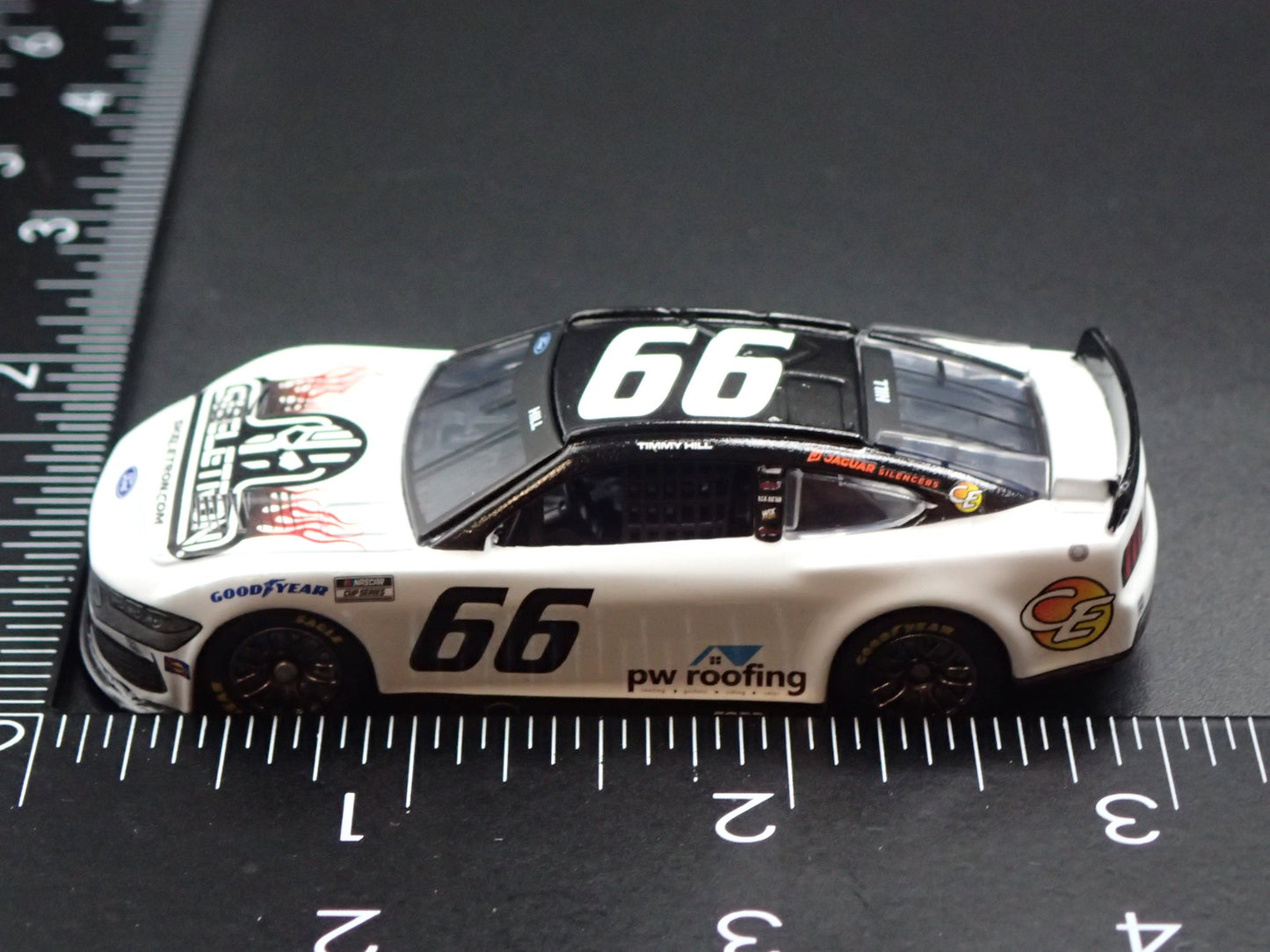 2025 25 FORD MUSTANG 66 TIMMY HILL SKELETRON NASCAR 1:64 SCALE DIECAST MODEL CAR