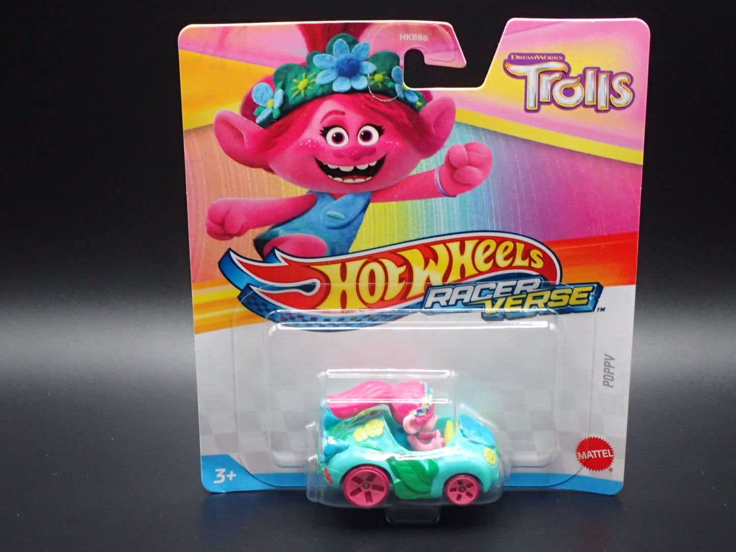 2025 HOT WHEELS RACER VERSE DREAMWORKS TROLLS POPPY GREEN CAR