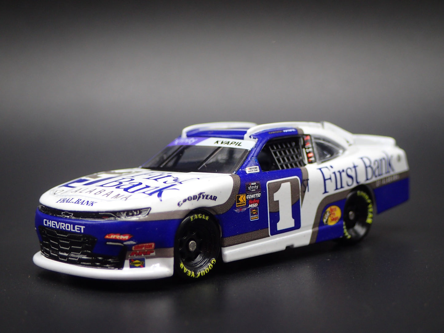 2025 CHEVY 1 CARSON KVAPIL FIRST BANK OF ALABAMA NASCAR 1:64 SCALE DIECAST CAR