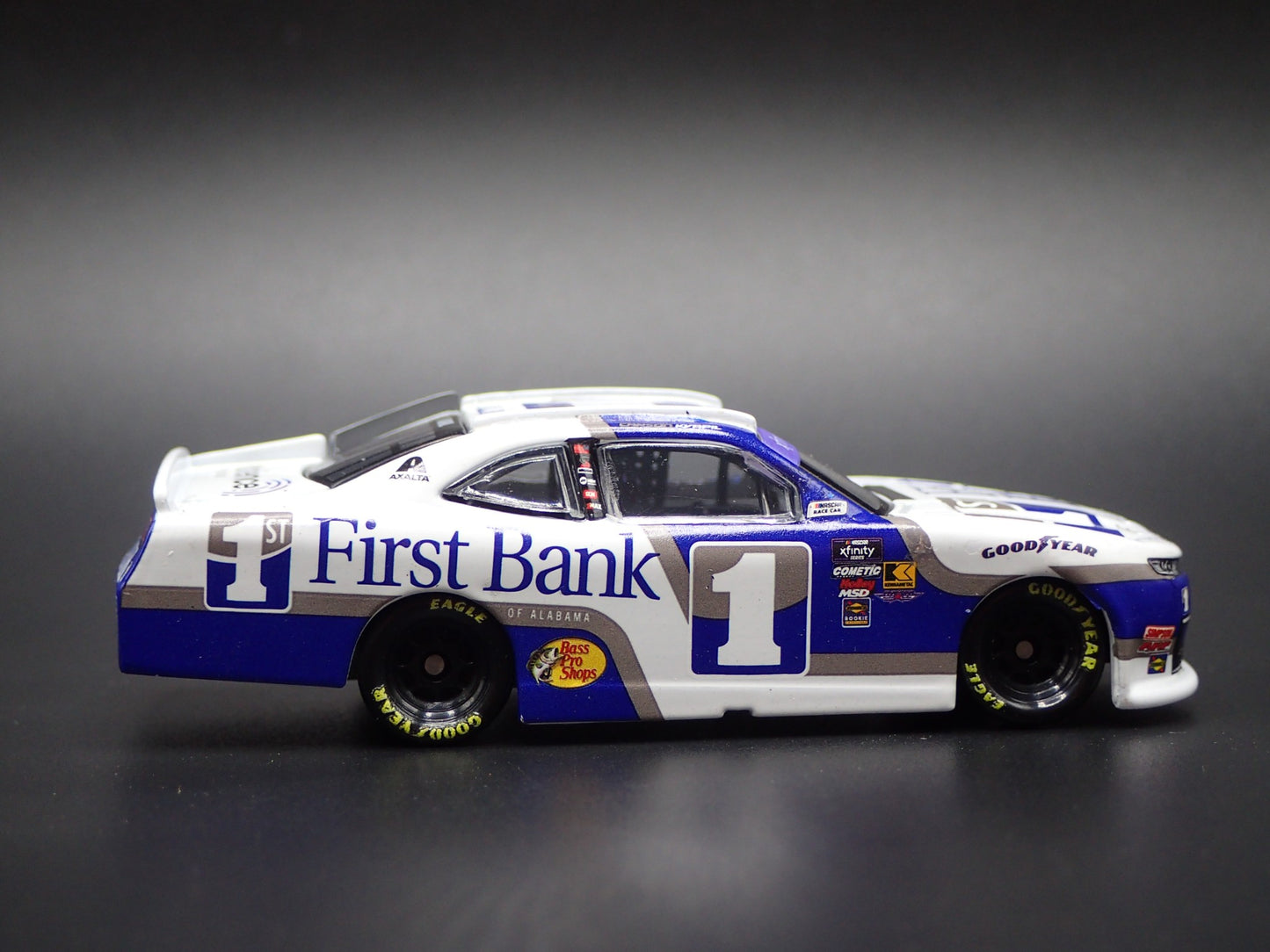 2025 CHEVY 1 CARSON KVAPIL FIRST BANK OF ALABAMA NASCAR 1:64 SCALE DIECAST CAR