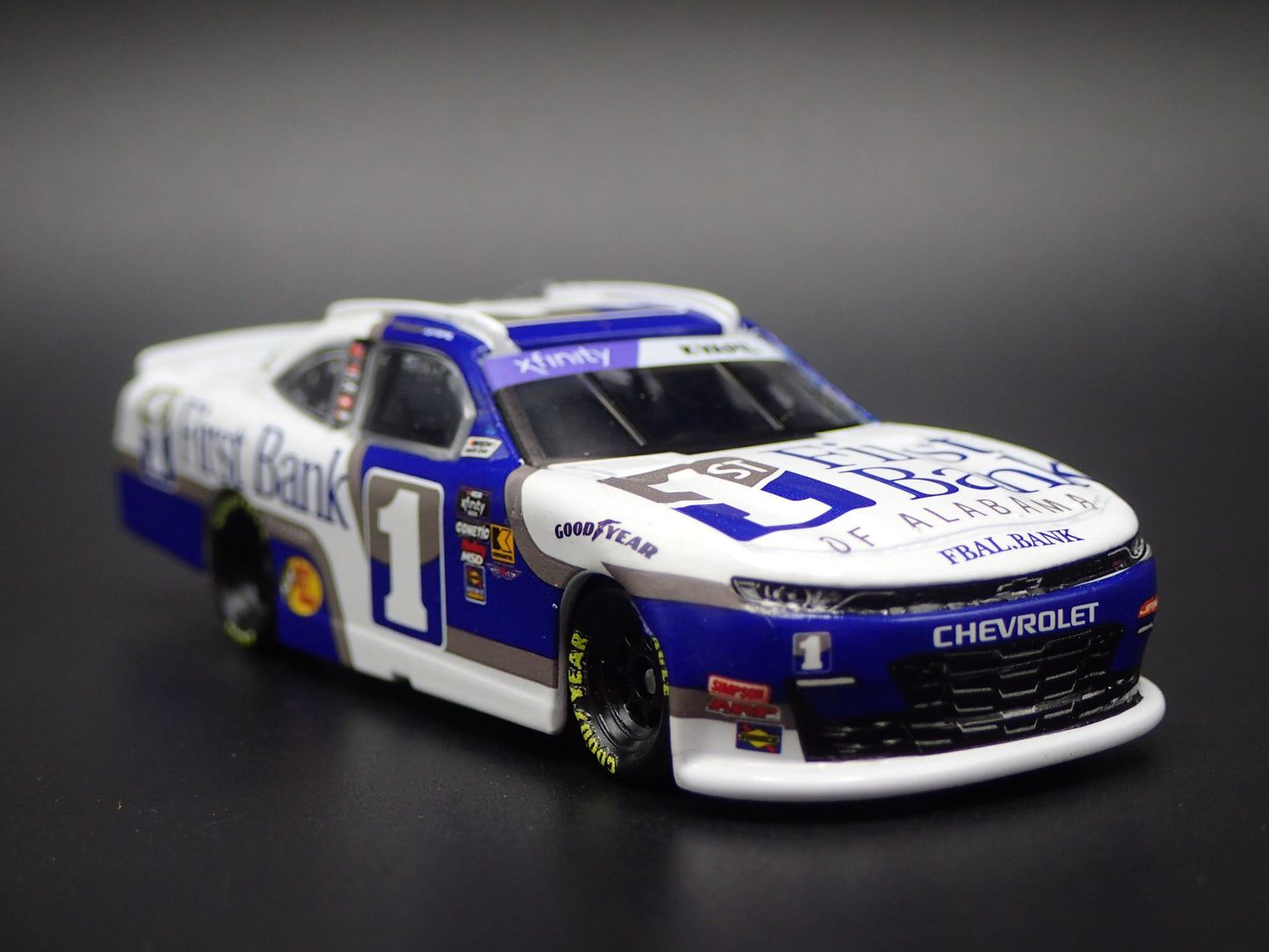 2025 CHEVY 1 CARSON KVAPIL FIRST BANK OF ALABAMA NASCAR 1:64 SCALE DIECAST CAR