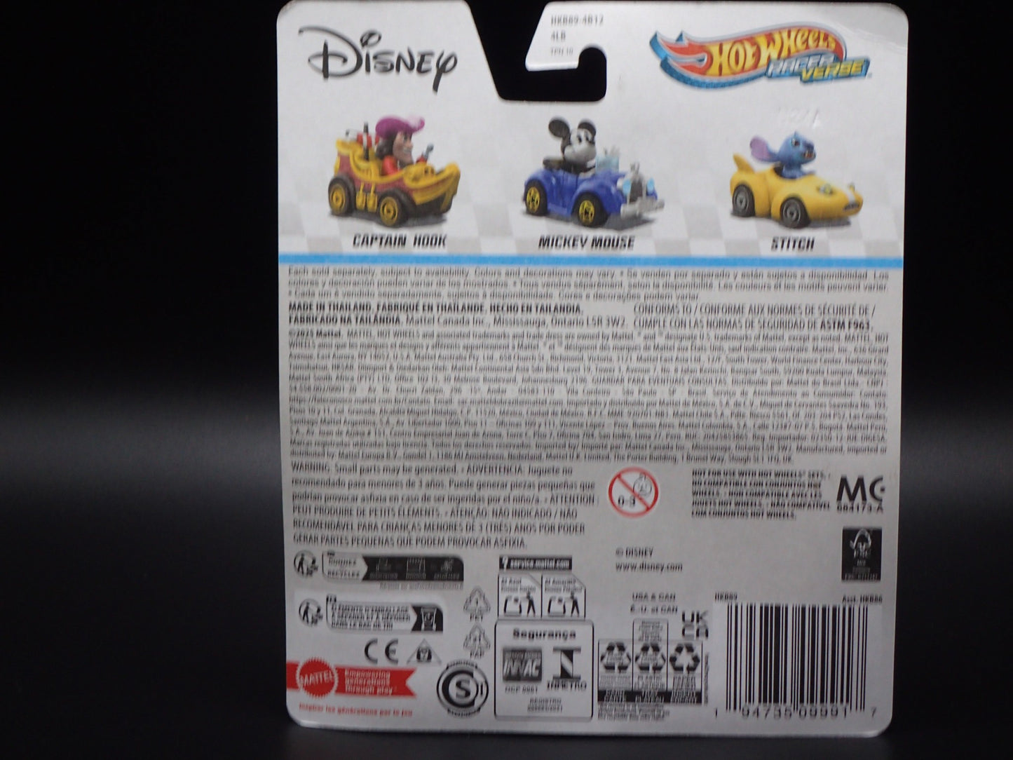 2025 HOT WHEELS RACER VERSE DISNEY PETER PAN CAPTAIN HOOK