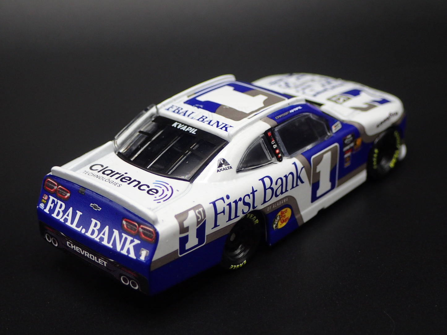 2025 CHEVY 1 CARSON KVAPIL FIRST BANK OF ALABAMA NASCAR 1:64 SCALE DIECAST CAR
