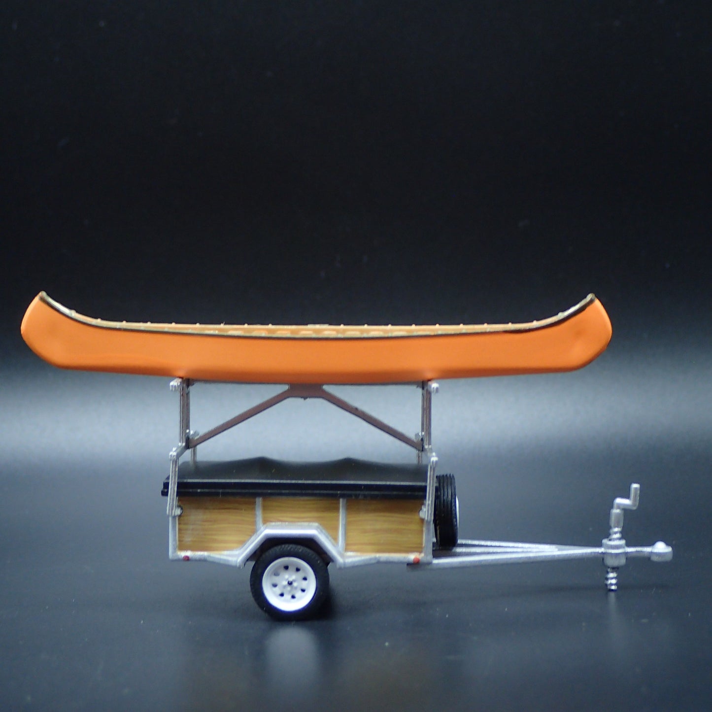 CANOE AND KAYAK TRAILER HITCH 1:64 SCALE DIORAMA COLLECTIBLE DIECAST MODEL BOAT