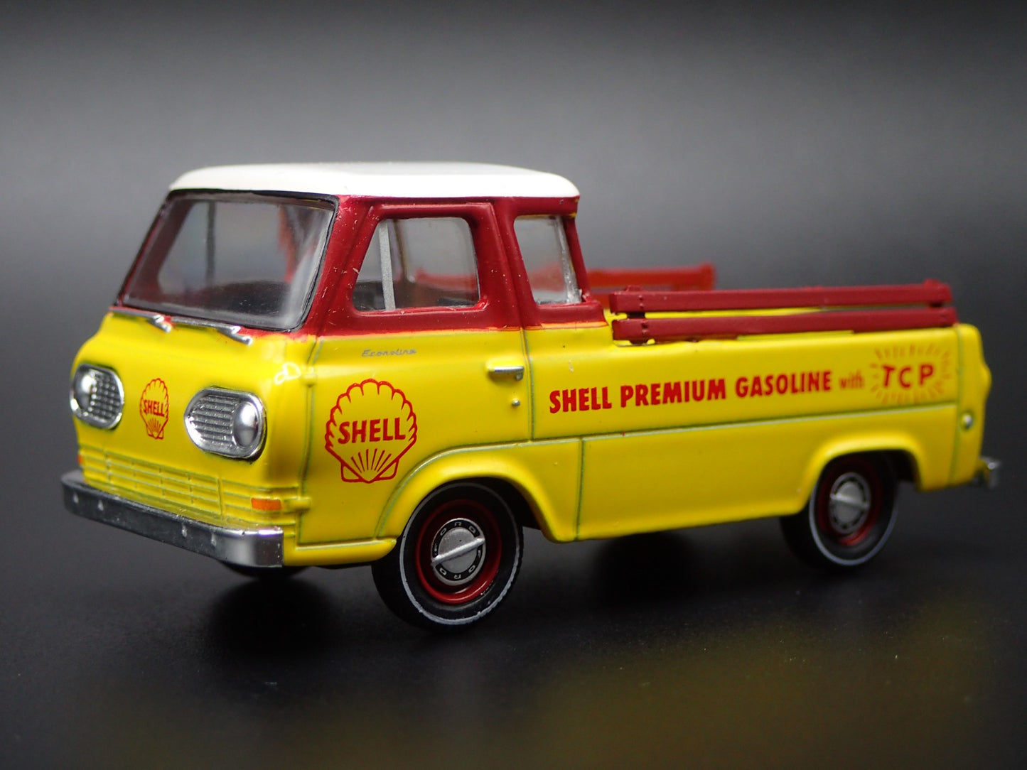 1965 65 FORD ECONOLINE PICKUP TRUCK SHELL YELLOW 1:64 SCALE DIECAST MODEL CAR