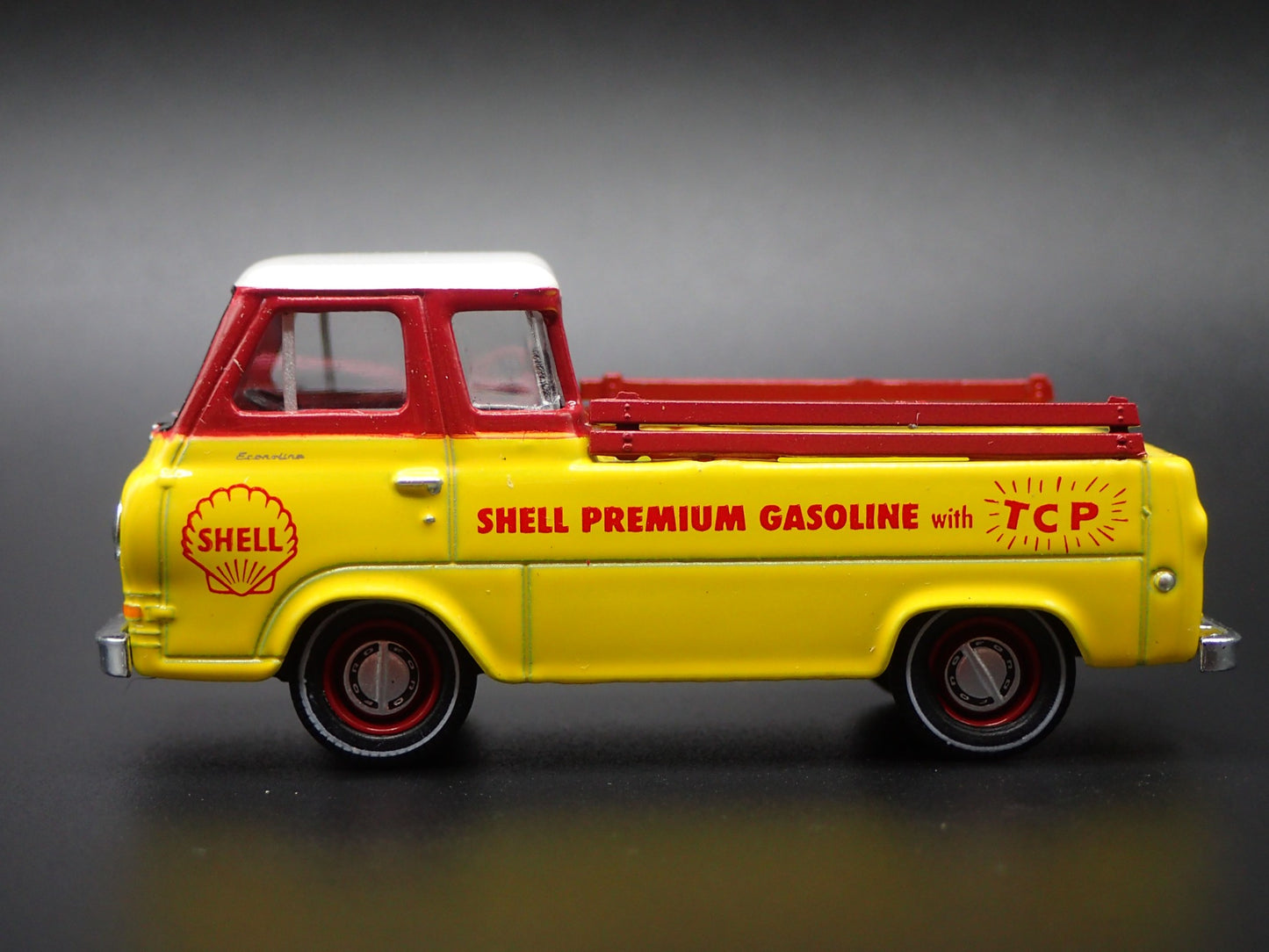 1965 65 FORD ECONOLINE PICKUP TRUCK SHELL YELLOW 1:64 SCALE DIECAST MODEL CAR