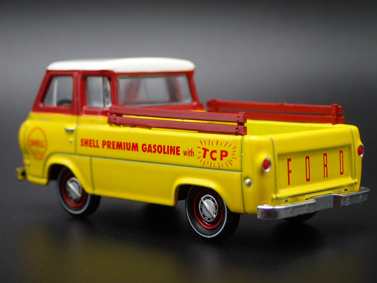 1965 65 FORD ECONOLINE PICKUP TRUCK SHELL YELLOW 1:64 SCALE DIECAST MODEL CAR