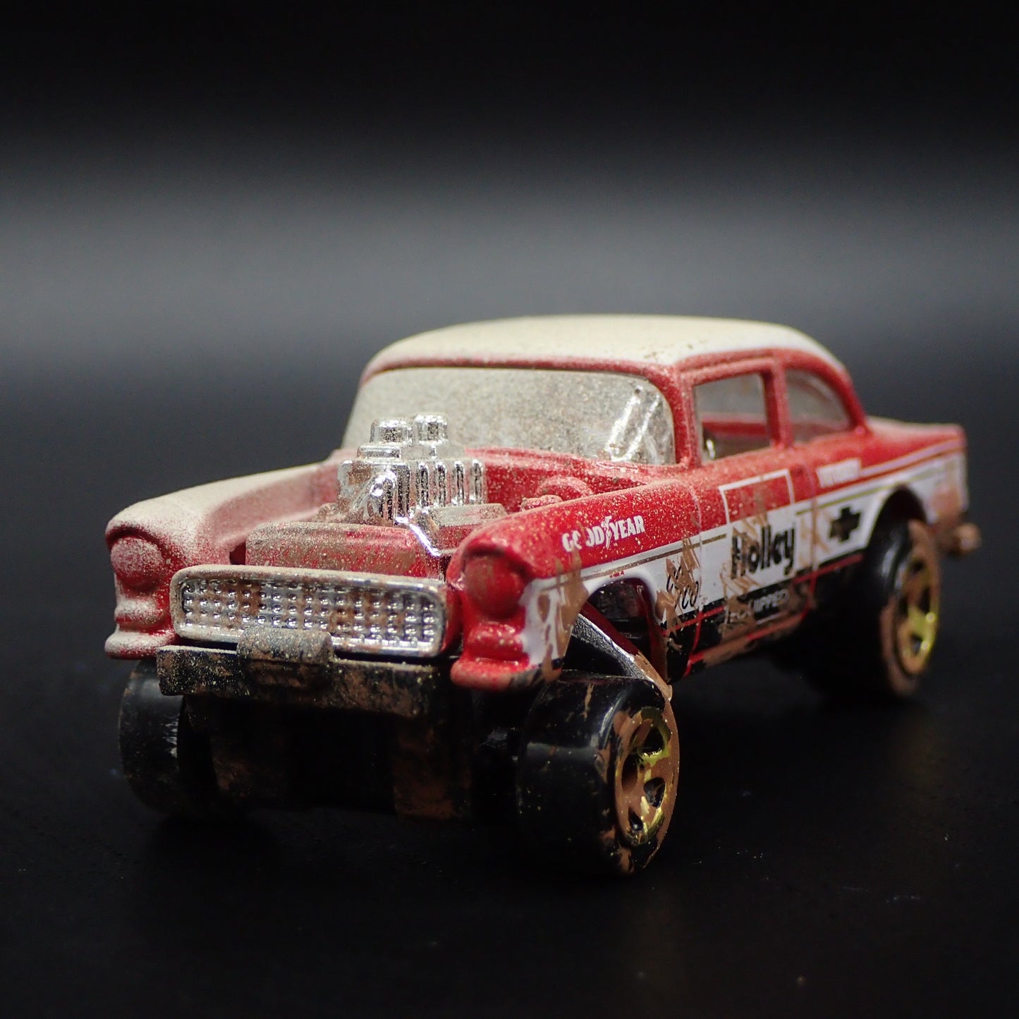 1955 55 CHEVY CHEVROLET BEL AIR GASSER HOLLEY NHRA 1:64 SCALE DIECAST MODEL CAR