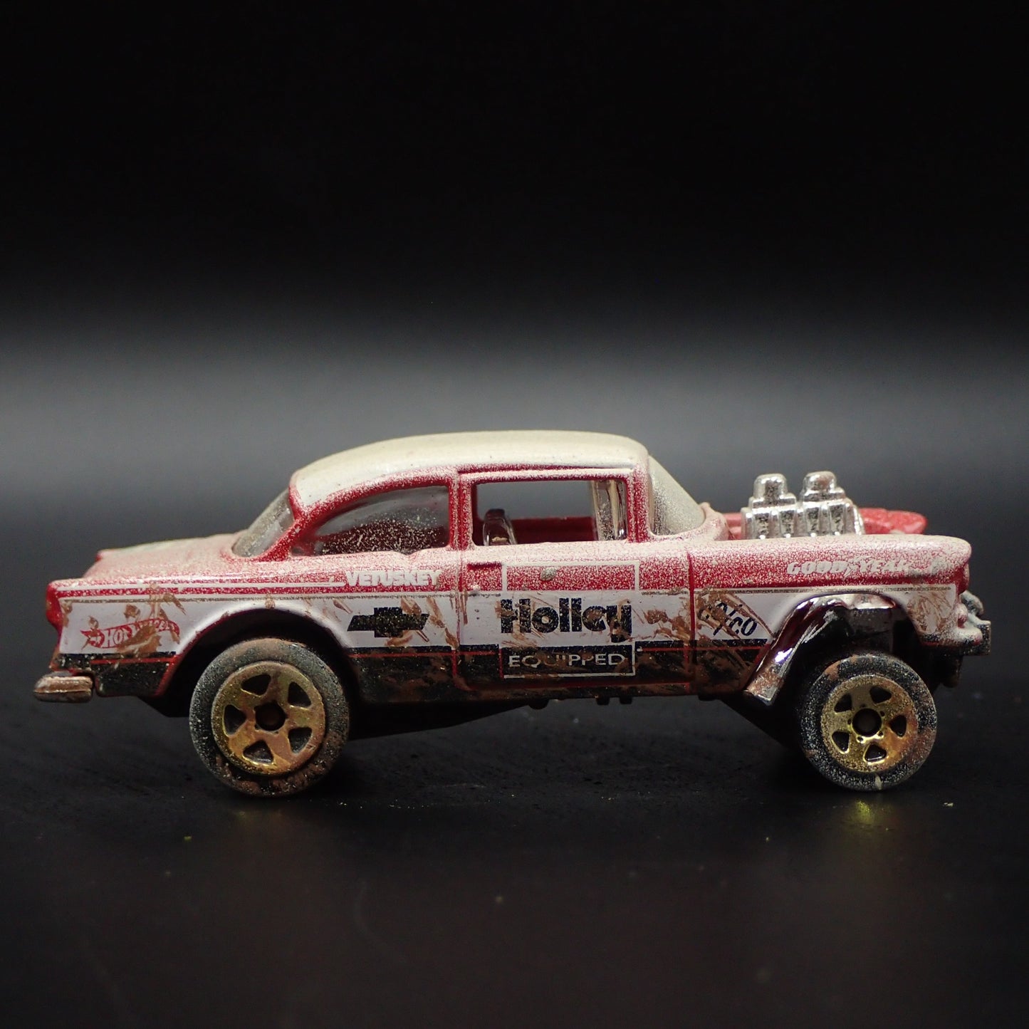 1955 55 CHEVY CHEVROLET BEL AIR GASSER HOLLEY NHRA 1:64 SCALE DIECAST MODEL CAR