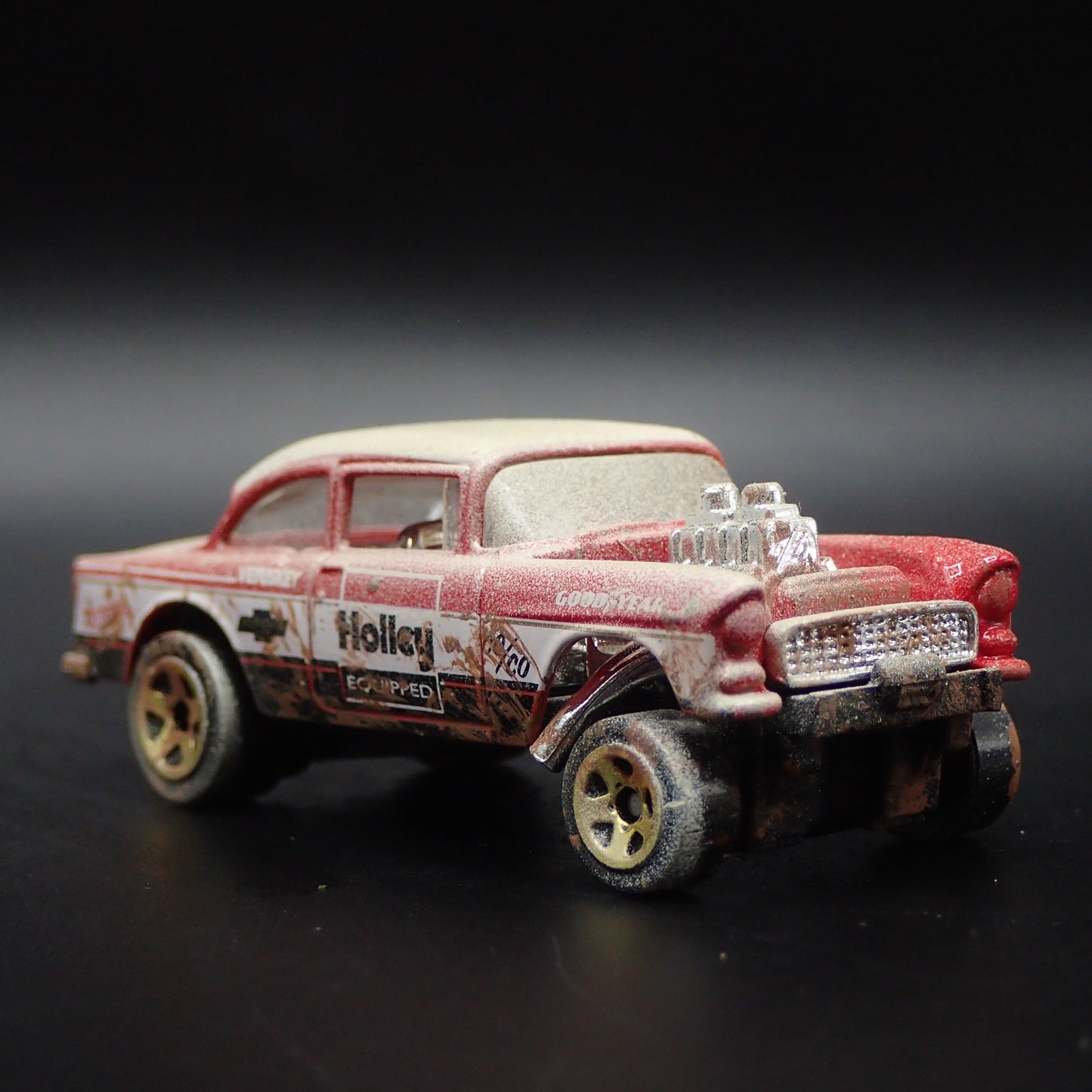 1955 55 CHEVY CHEVROLET BEL AIR GASSER HOLLEY NHRA 1:64 SCALE DIECAST MODEL CAR