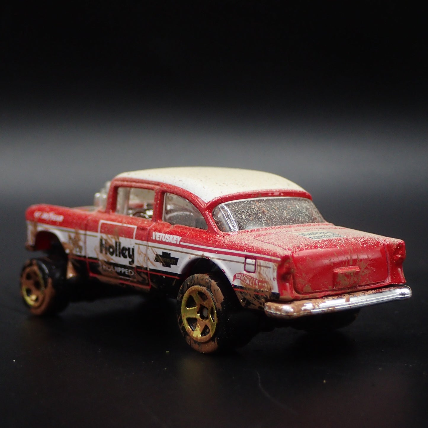 1955 55 CHEVY CHEVROLET BEL AIR GASSER HOLLEY NHRA 1:64 SCALE DIECAST MODEL CAR