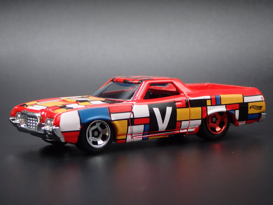 1972 72 FORD RANCHERO PICKUP TRUCK RED 1/64 SCALE DIORAMA DIECAST MODEL CAR