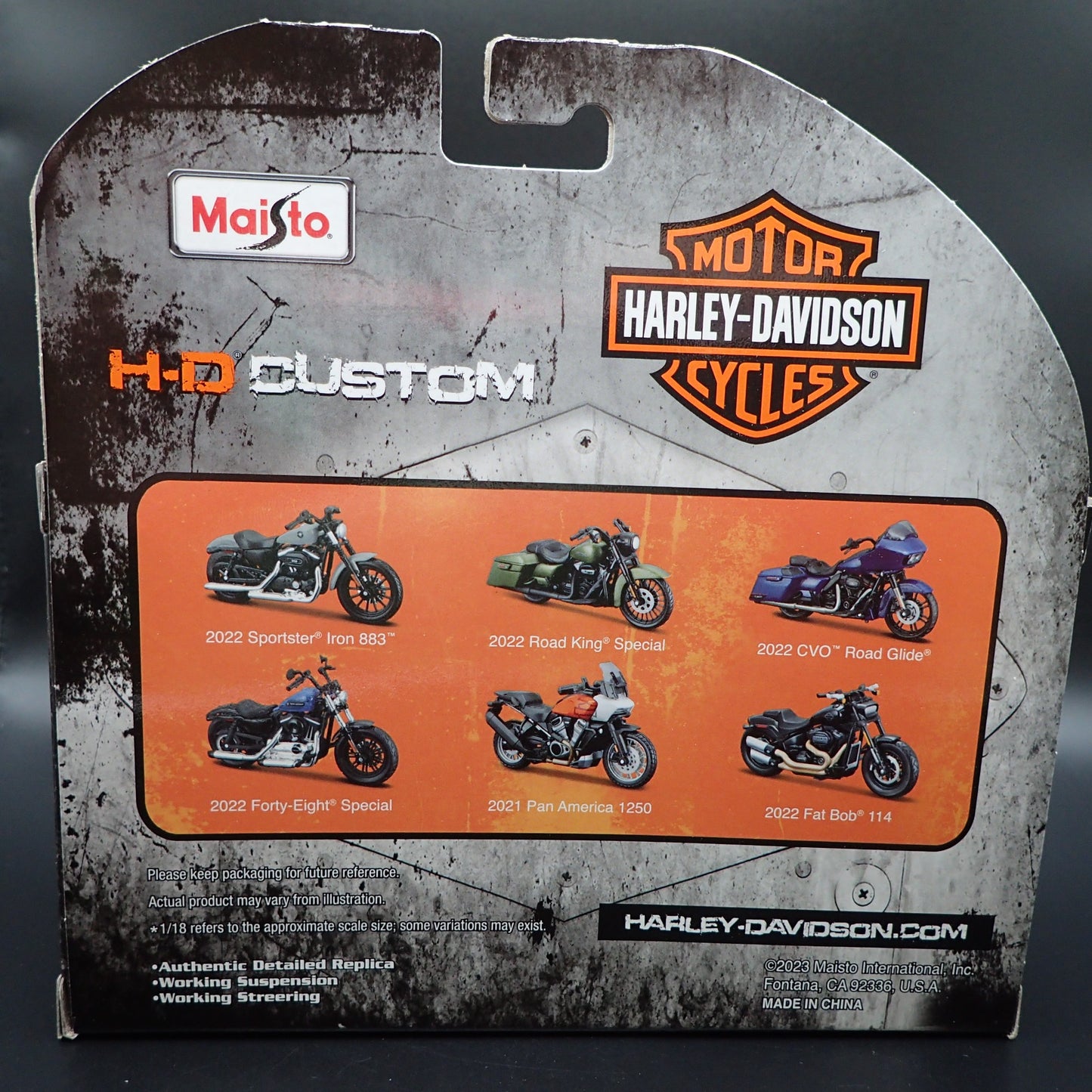 2022 SPORTSTER IRON 883 HARLEY DAVIDSON MOTORCYCLE MAISTO SERIES 43 1/18 MODEL