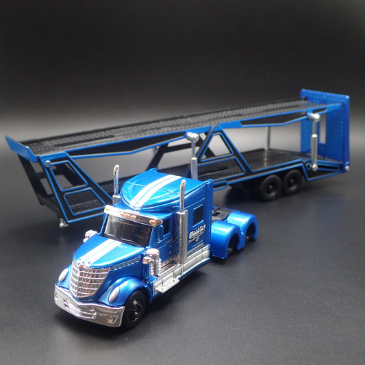 INTERNATIONAL LONESTAR & CAR TRANSPORTER HAULER TRAILER 1:64 SCALE DIECAST MODEL