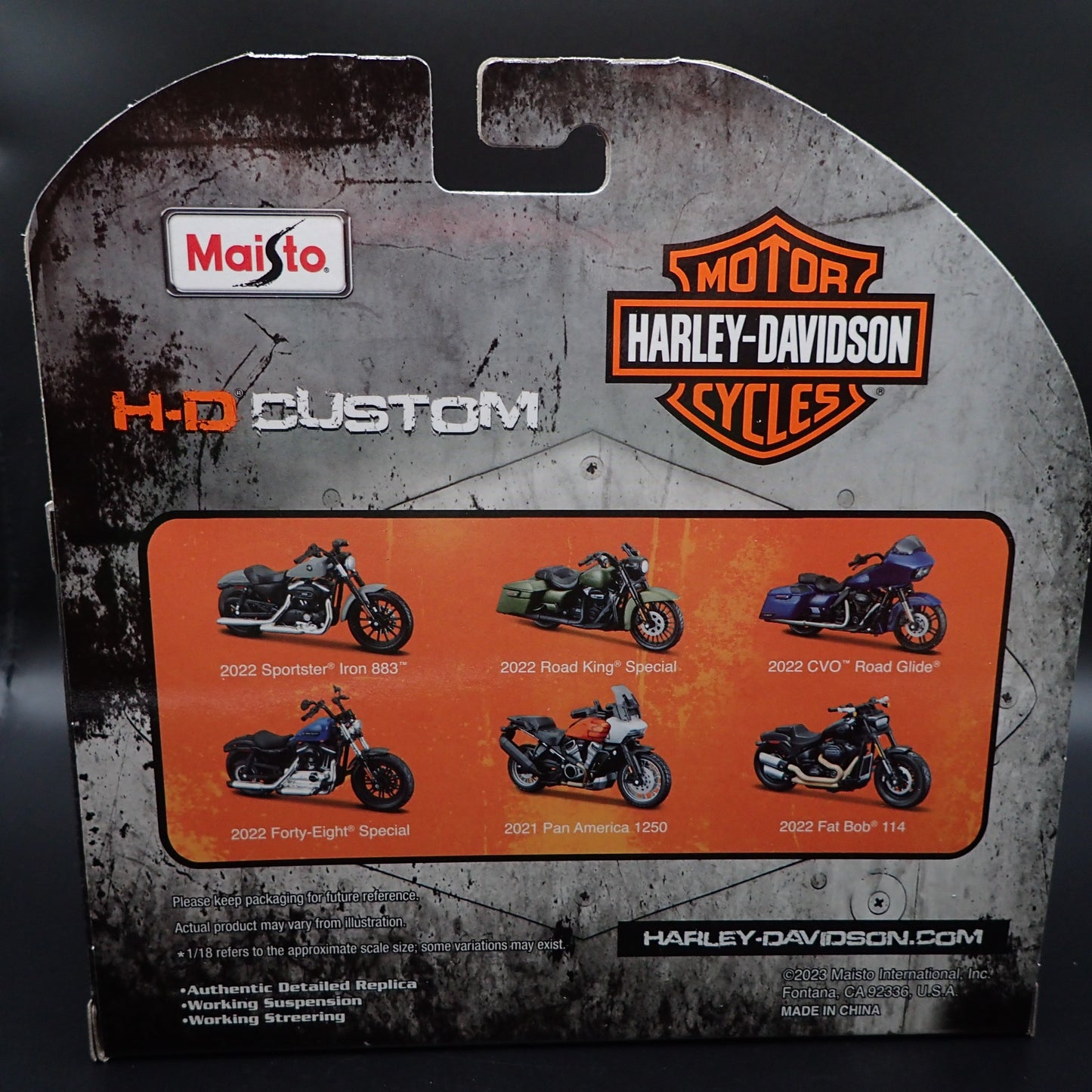 2022 FORTY EIGHT SPECIAL HARLEY DAVIDSON MOTORCYCLE MAISTO SERIES 43 1/18 MODEL