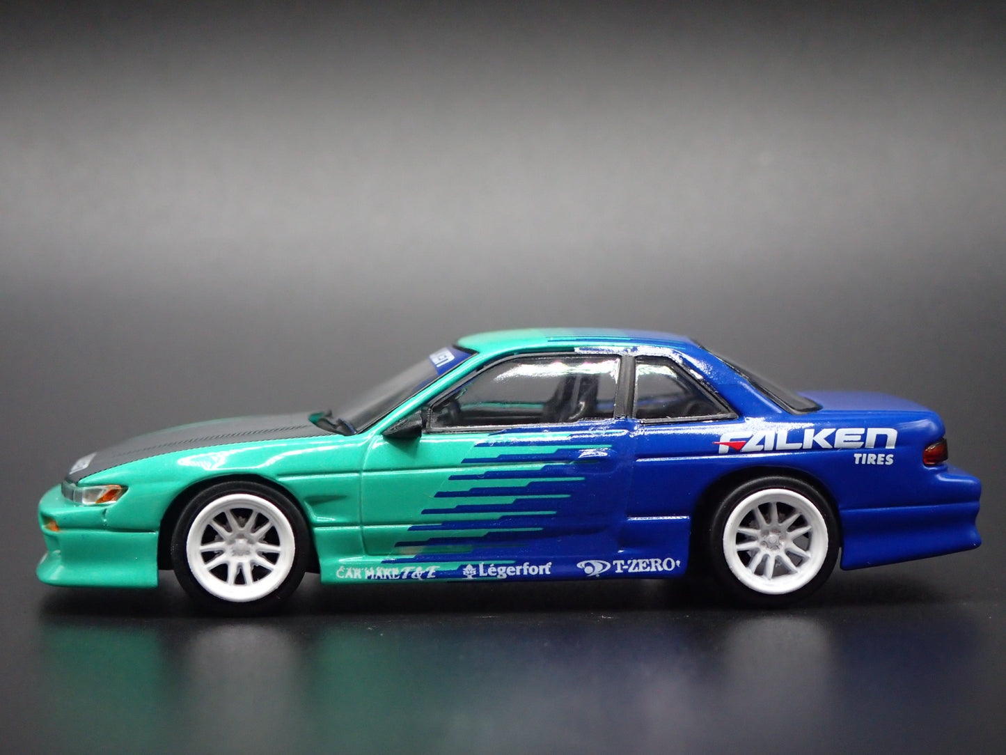 1988-1993 NISSAN SILVIA S13 VERTEX FALKEN JDM BLUE 1:64 SCALE DIECAST MODEL CAR