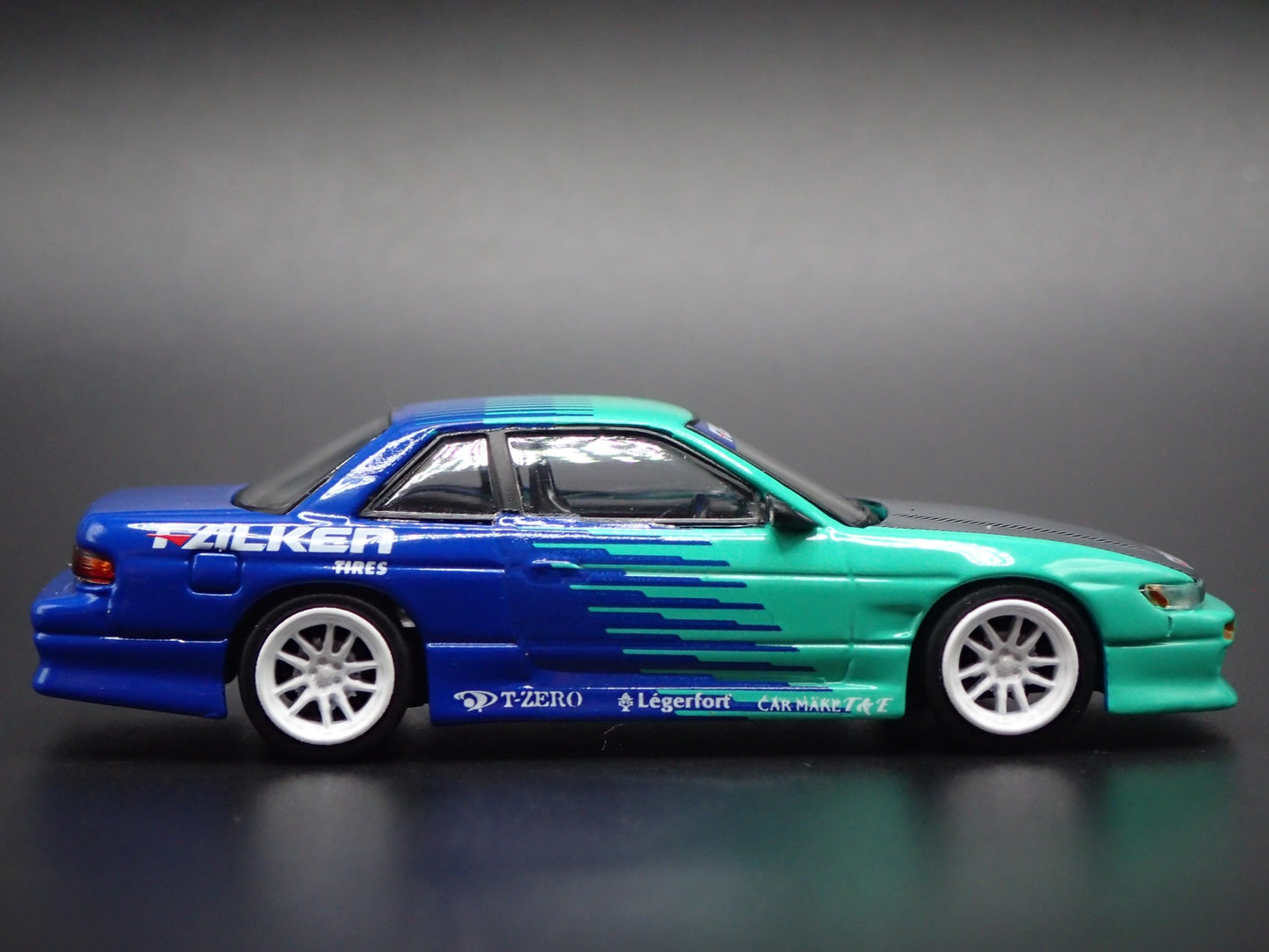 1988-1993 NISSAN SILVIA S13 VERTEX FALKEN JDM BLUE 1:64 SCALE DIECAST MODEL CAR
