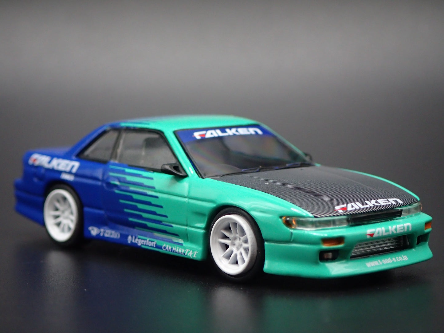 1988-1993 NISSAN SILVIA S13 VERTEX FALKEN JDM BLUE 1:64 SCALE DIECAST MODEL CAR