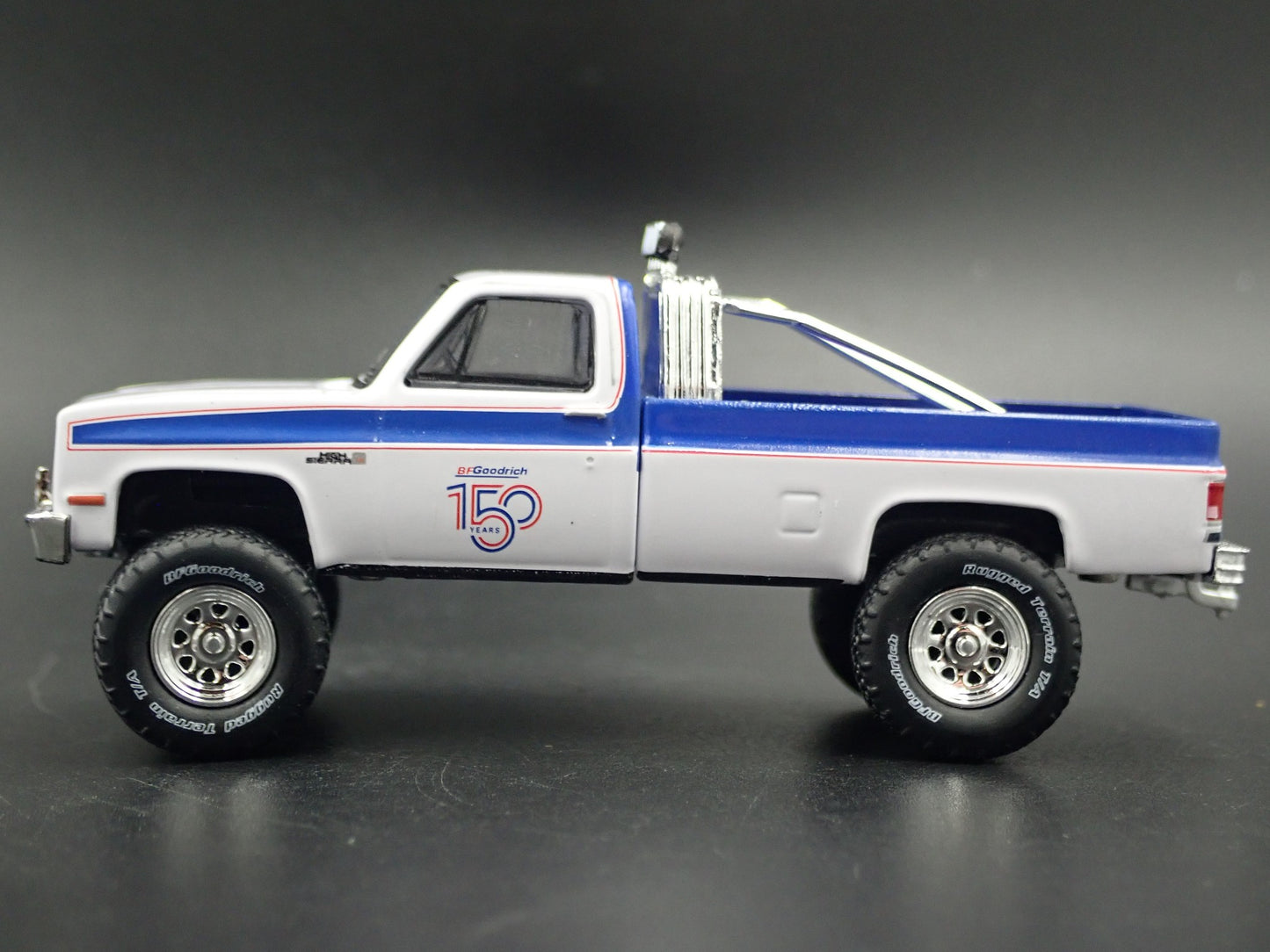 1985 85 GMC K2500 4X4 TRUCK BF GOODRICH SQUAREBODY 1/64 SCALE DIECAST MODEL CAR