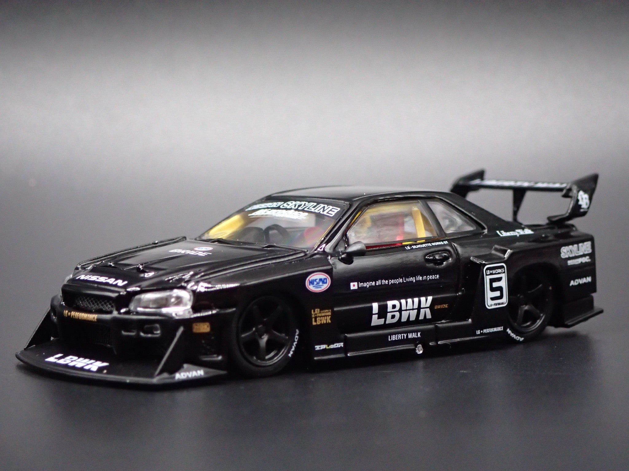 NISSAN SKYLINE LB-ER34 SUPER SILHOUTTE LBWK 1:64 SCALE DIORAMA DIECAST ...