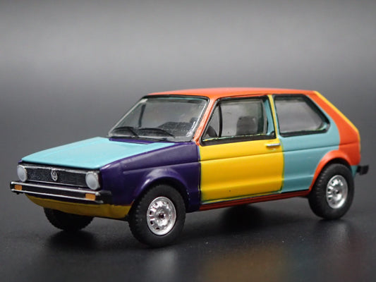 1975 75 VW VOLKSWAGEN RABBIT MK1 HARLEQUIN 1:64 SCALE DIORAMA DIECAST MODEL CAR