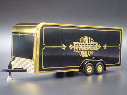 MIDNIGHT EXPRESS ENCLOSED CAR TOY HAULER TRAILER OPENING DOOR 1:64 SCALE MODEL