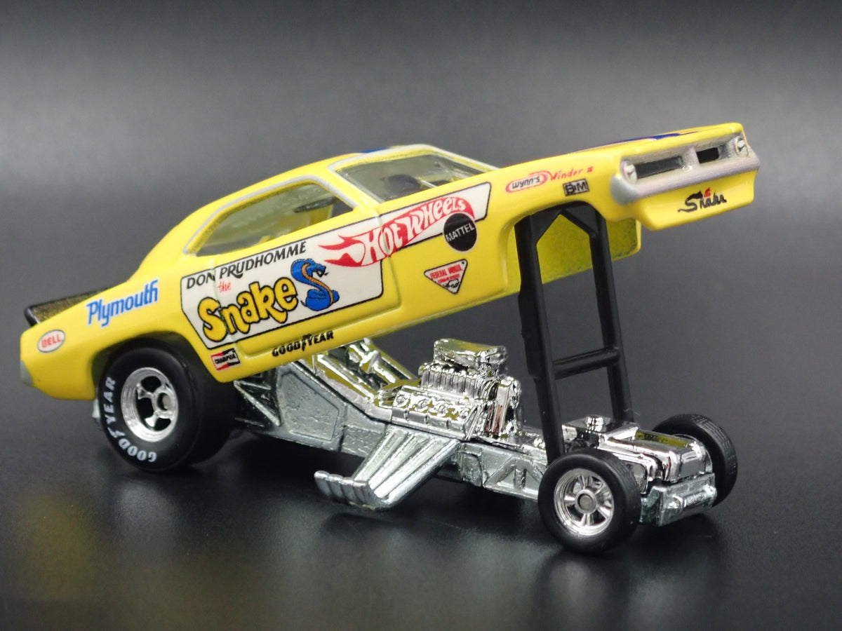1972 PLYMOUTH CUDA SNAKE DON PRUDHOMME HOT WHEELS 1:64 SCALE DIECAST MODEL CAR-Burning Rubber Toy Company