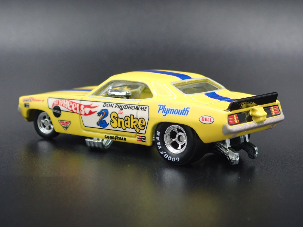 1972 PLYMOUTH CUDA SNAKE DON PRUDHOMME HOT WHEELS 1:64 SCALE DIECAST MODEL CAR-Burning Rubber Toy Company