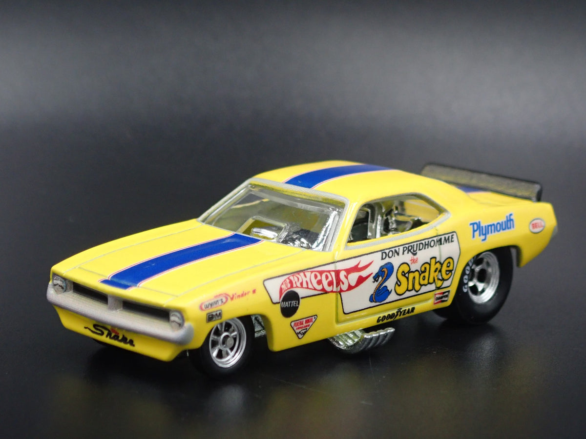 1972 PLYMOUTH CUDA SNAKE DON PRUDHOMME HOT WHEELS 1:64 SCALE DIECAST MODEL CAR-Burning Rubber Toy Company