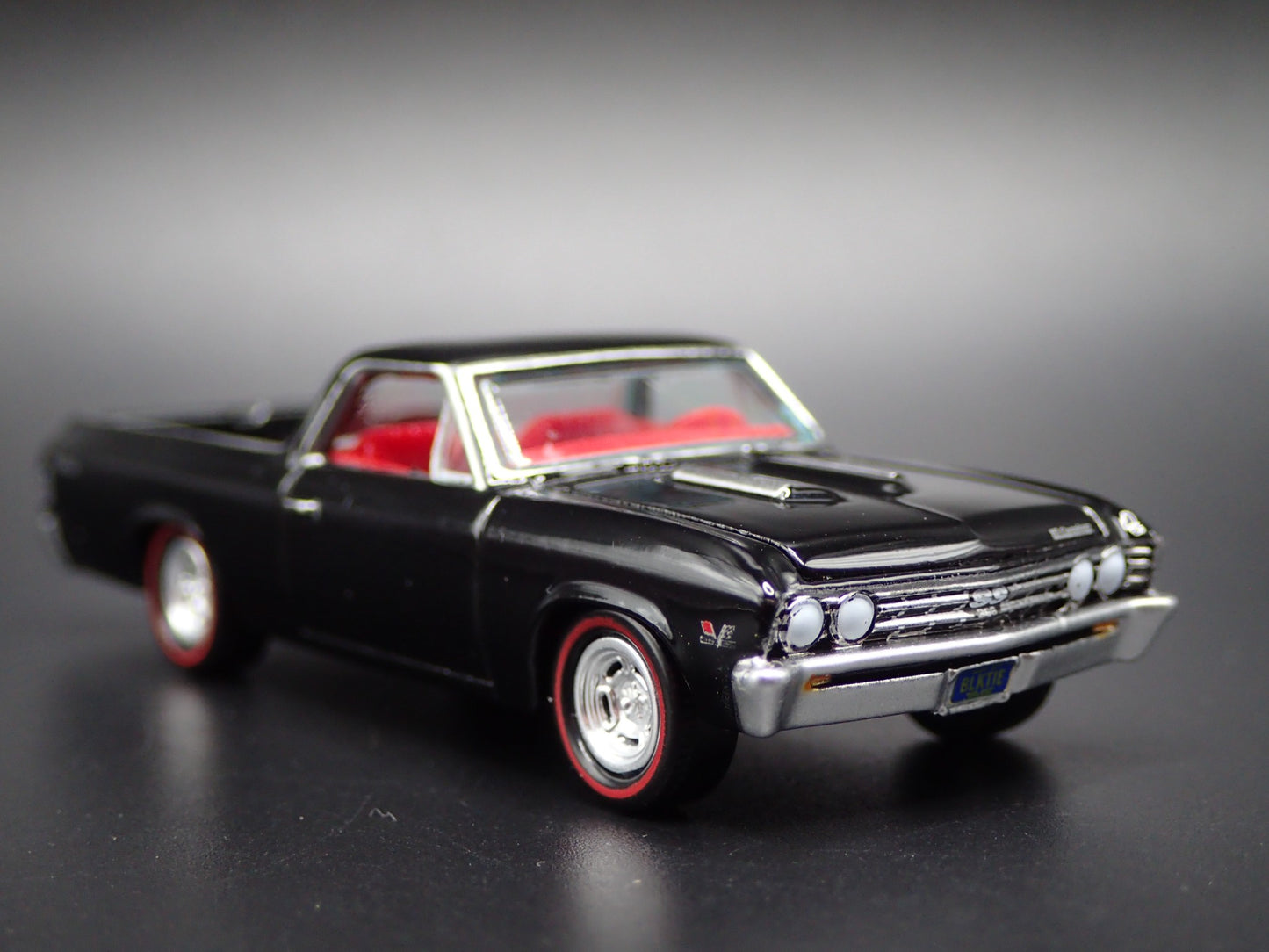 1967 67 CHEVY CHEVROLET EL CAMINO SS BLACK 1:64 SCALE DIORAMA DIECAST MODEL CAR