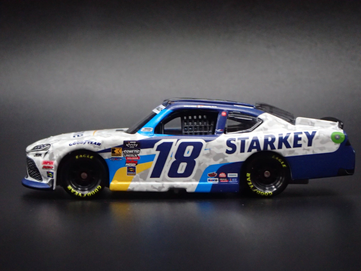 2025 25 TOYOTA SUPRA 18 WILLIAM SAWALICH STARKEY NASCAR 1:64 SCALE MODEL CAR