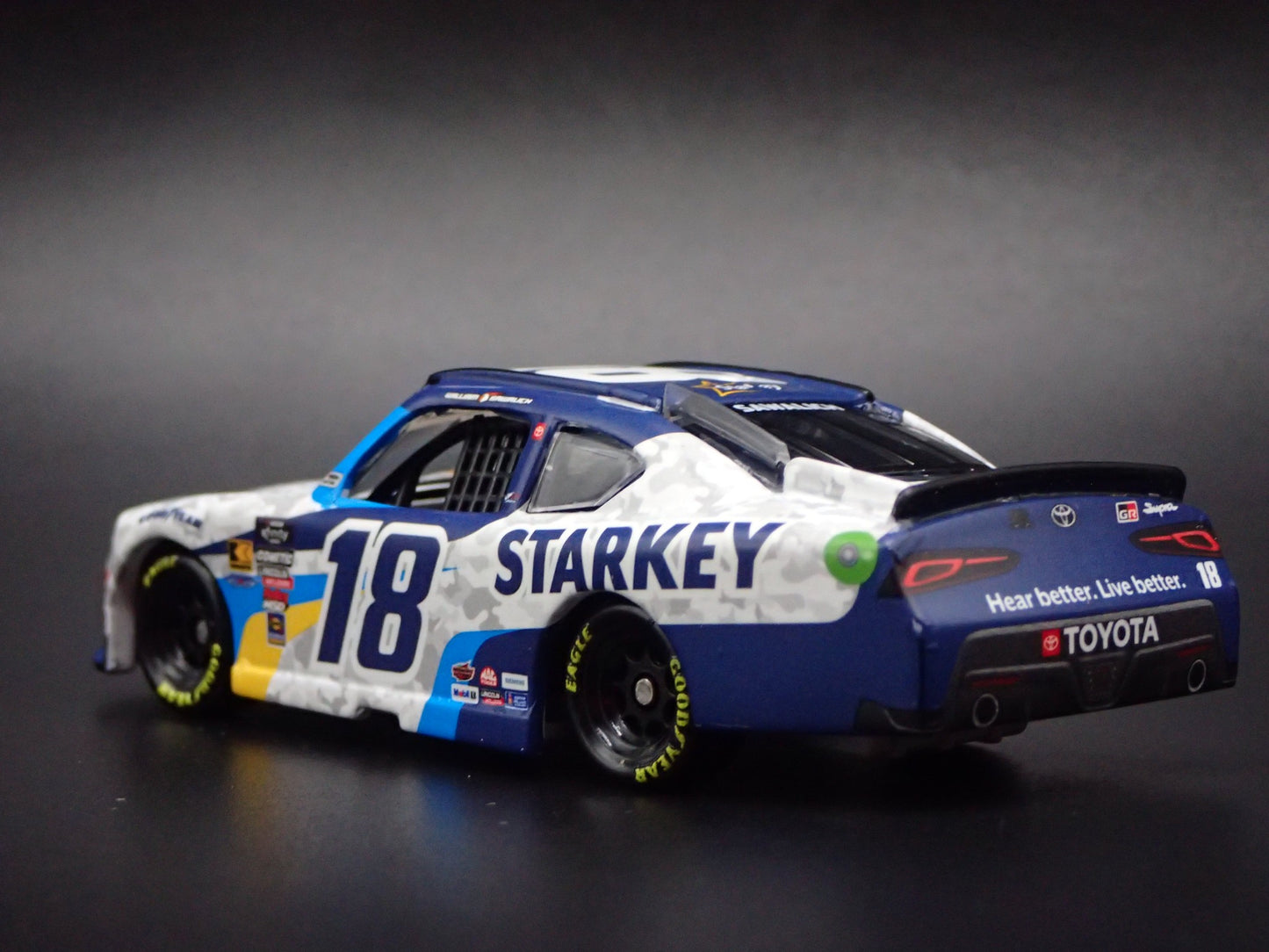 2025 25 TOYOTA SUPRA 18 WILLIAM SAWALICH STARKEY NASCAR 1:64 SCALE MODEL CAR