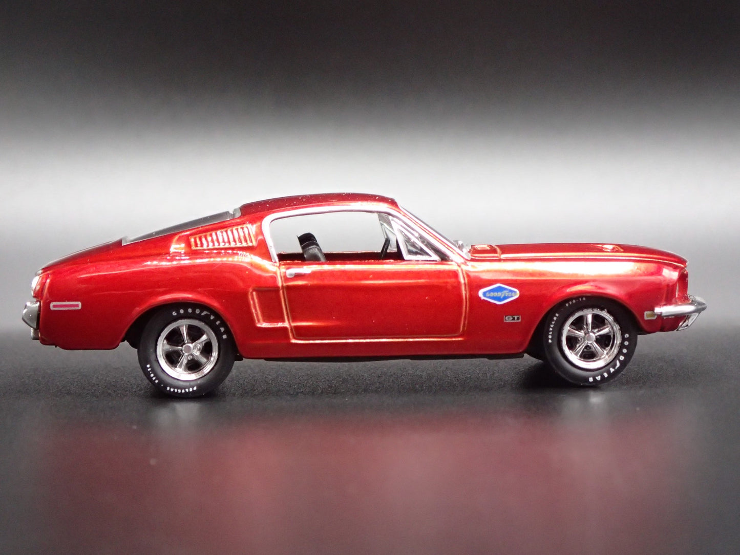 1968 68 FORD MUSTANG GT 390 FASTBACK GOODYEAR RED 1:64 SCALE DIECAST MODEL CAR