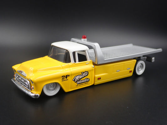 1957 CHEVY CHEVROLET FLATBED RAMP TRUCK TOW TRUCK 1:64 SCALE DIECAST MODEL CAR