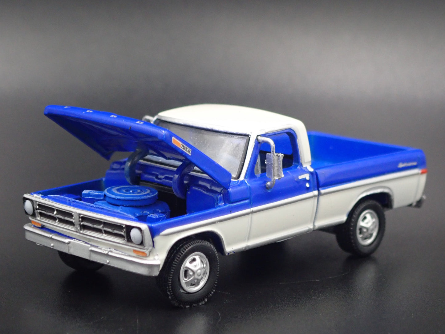 1972 FORD F100 SHORT BED PICKUP TRUCK W HITCH BLUE 1/64 SCALE DIECAST MODEL CAR