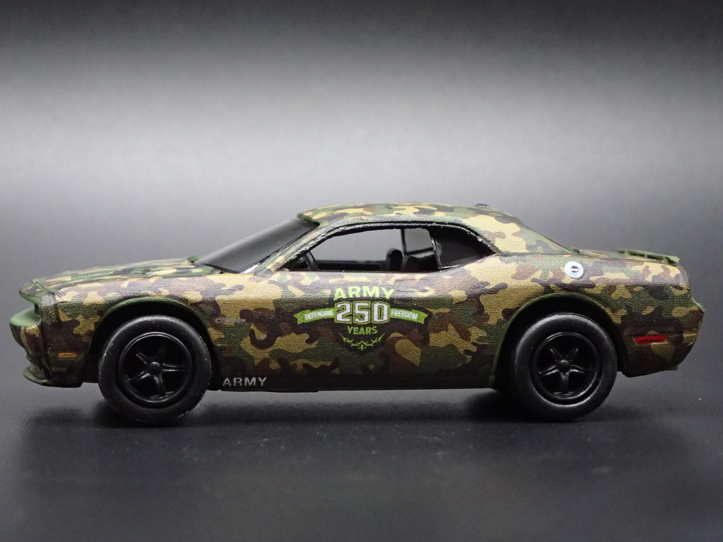 2008-2023 DODGE CHALLENGER RT ARMY 250 ANNIVERSARY 1/64 SCALE DIECAST MODEL CAR