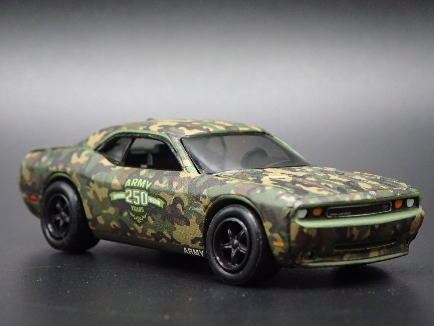 2008-2023 DODGE CHALLENGER RT ARMY 250 ANNIVERSARY 1/64 SCALE DIECAST MODEL CAR