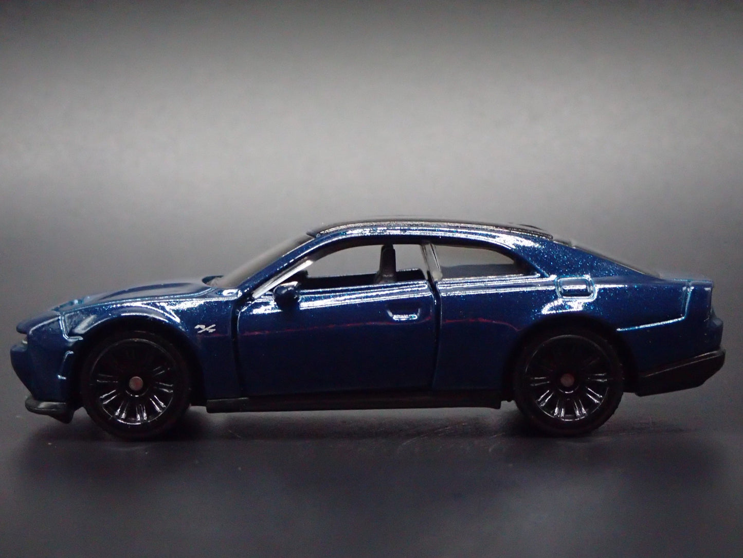 2024-2025 DODGE CHARGER RT EV ELECTRIC BLUE 1:64 SCALE DIORAMA DIECAST MODEL CAR
