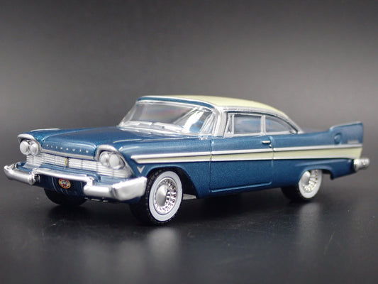 1957 57 PLYMOUTH BELVEDERE BLUE 1/64 SCALE COLLECTIBLE DIORAMA DIECAST MODEL CAR