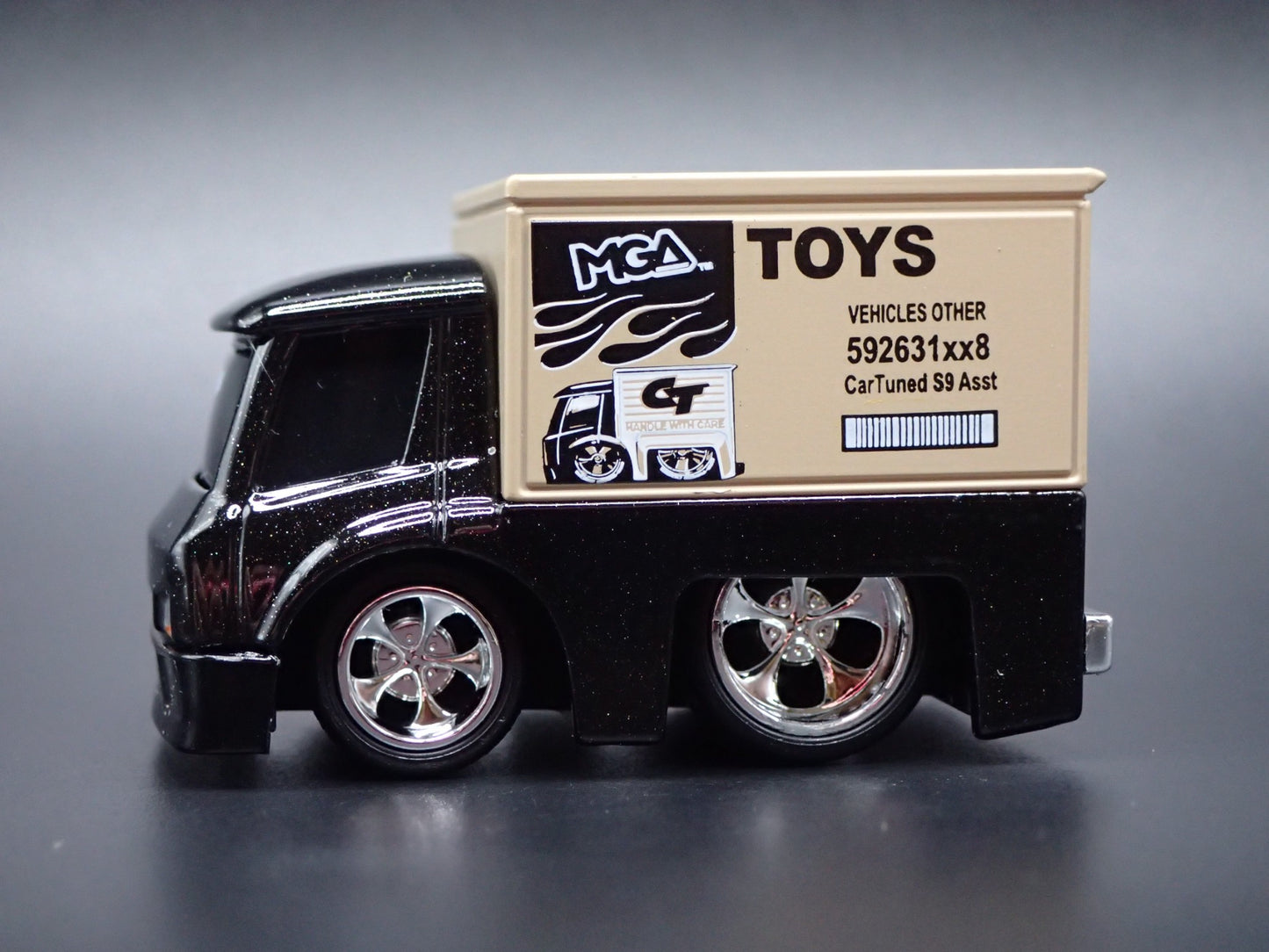CT CAR TUNED BOX TRUCK BLACK 1/64 SCALE COLLECTIBLE DIORAMA DIECAST MODEL CAR