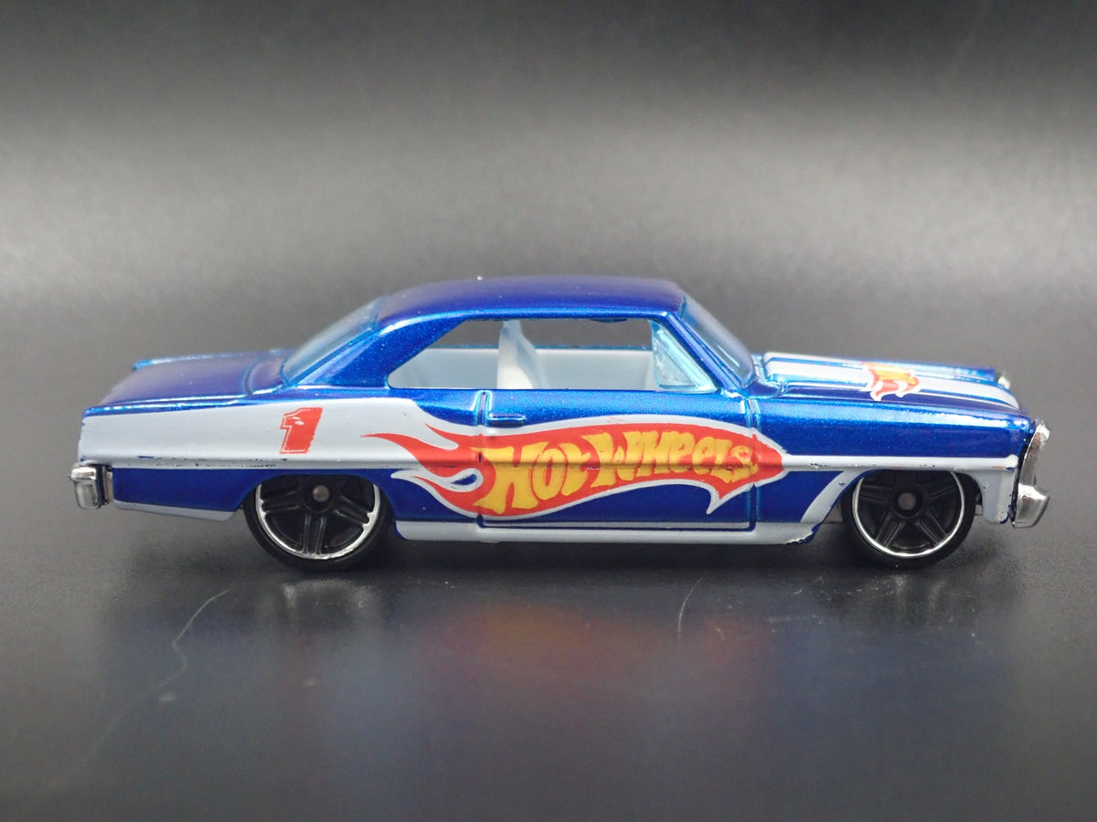 1966 66 CHEVY CHEVROLET NOVA BLUE 1:64 SCALE DIORAMA DIECAST MODEL CAR