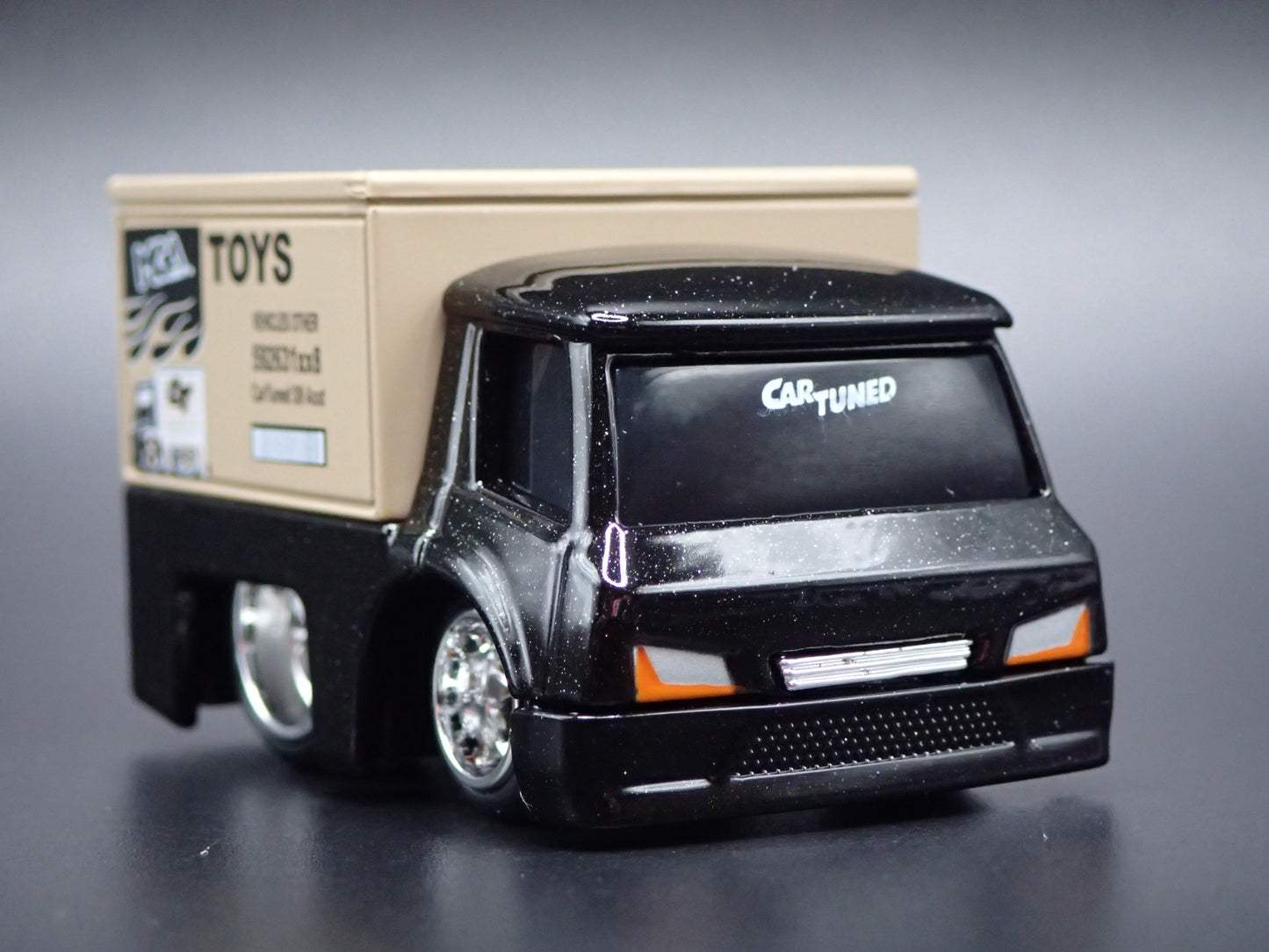 CT CAR TUNED BOX TRUCK BLACK 1/64 SCALE COLLECTIBLE DIORAMA DIECAST MODEL CAR