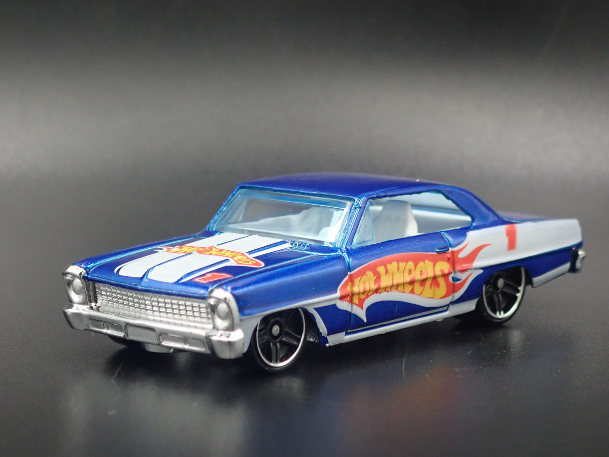 1966 66 CHEVY CHEVROLET NOVA BLUE 1:64 SCALE DIORAMA DIECAST MODEL CAR