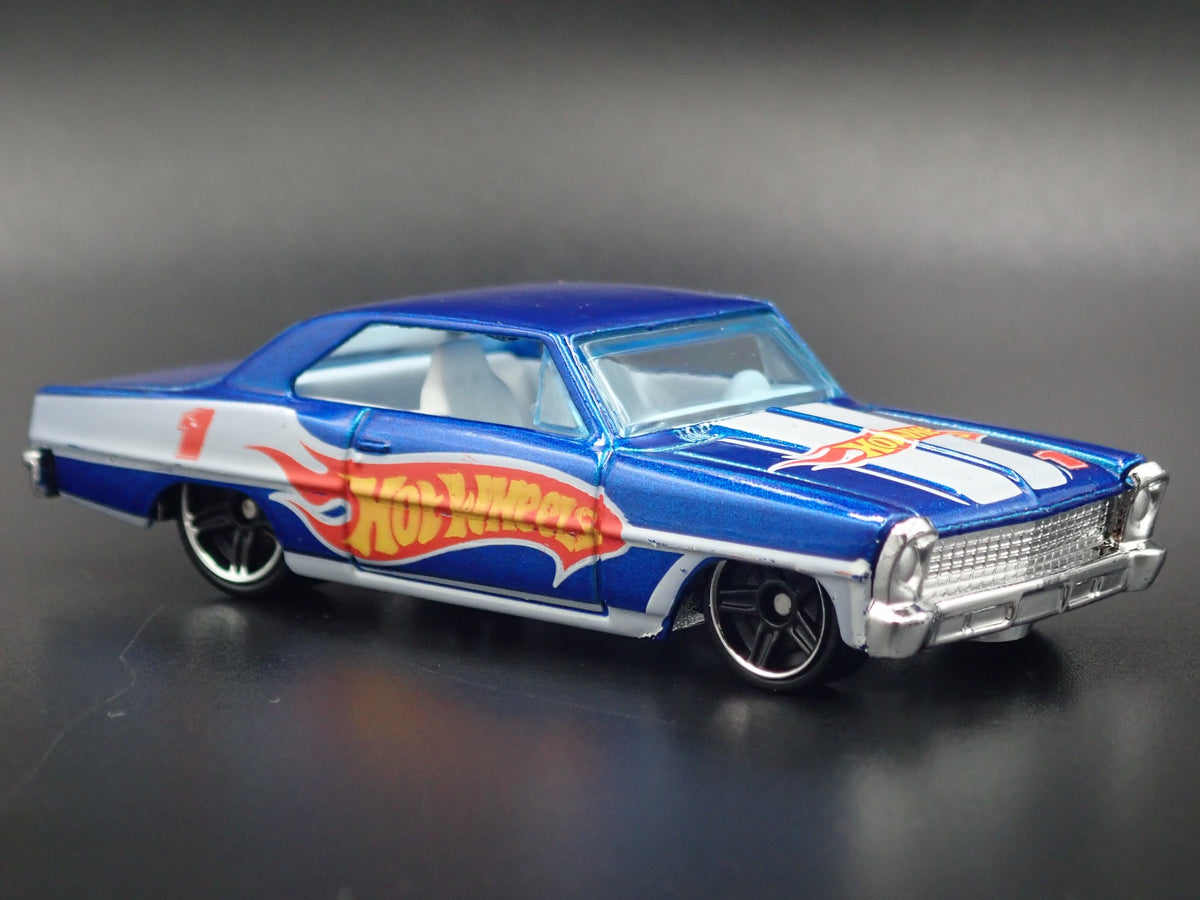 1966 66 CHEVY CHEVROLET NOVA BLUE 1:64 SCALE DIORAMA DIECAST MODEL CAR
