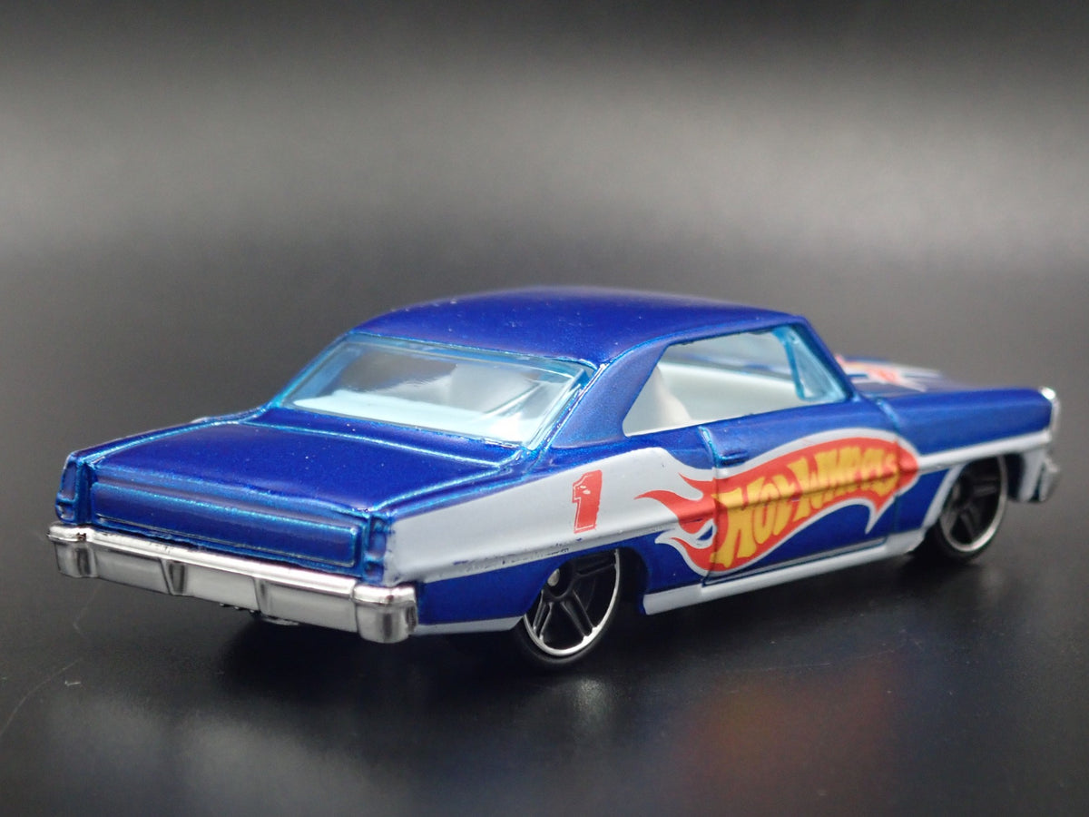 1966 66 CHEVY CHEVROLET NOVA BLUE 1:64 SCALE DIORAMA DIECAST MODEL CAR