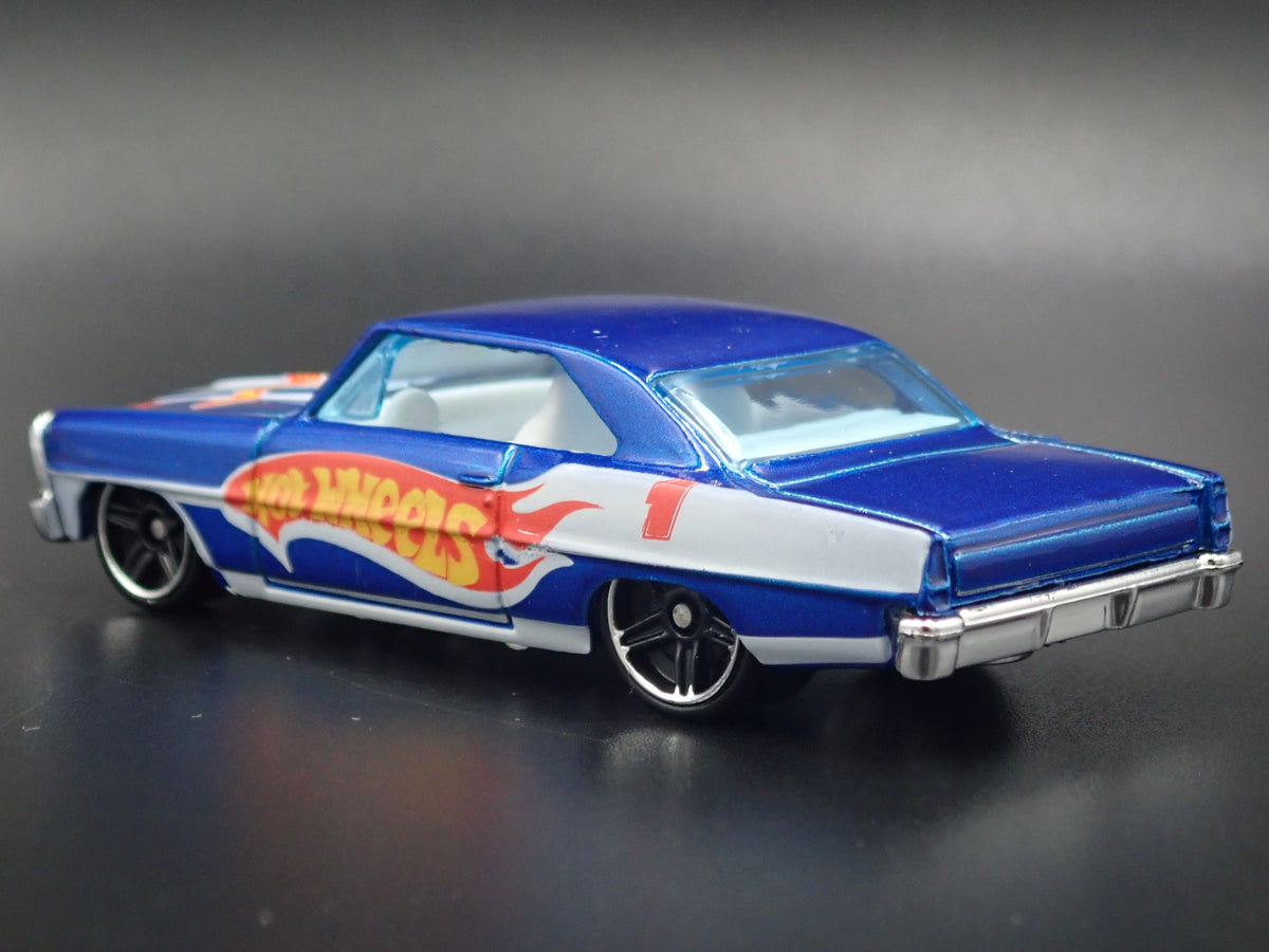 1966 66 CHEVY CHEVROLET NOVA BLUE 1:64 SCALE DIORAMA DIECAST MODEL CAR