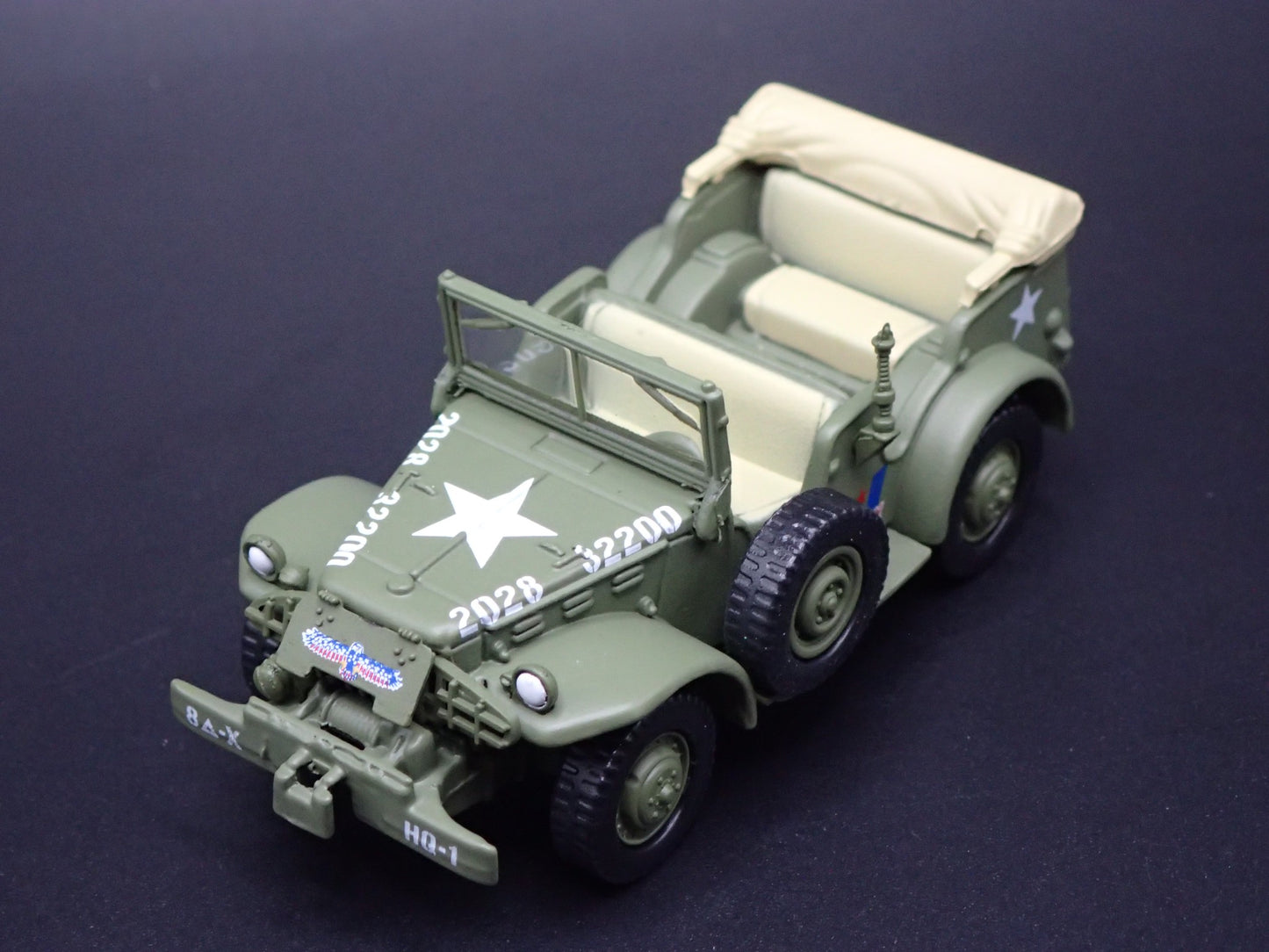 WWII DODGE WC57 COMMAND CAR ARMY MILITARY V-J DAY 1:64 SCALE DIECAST MODEL CAR