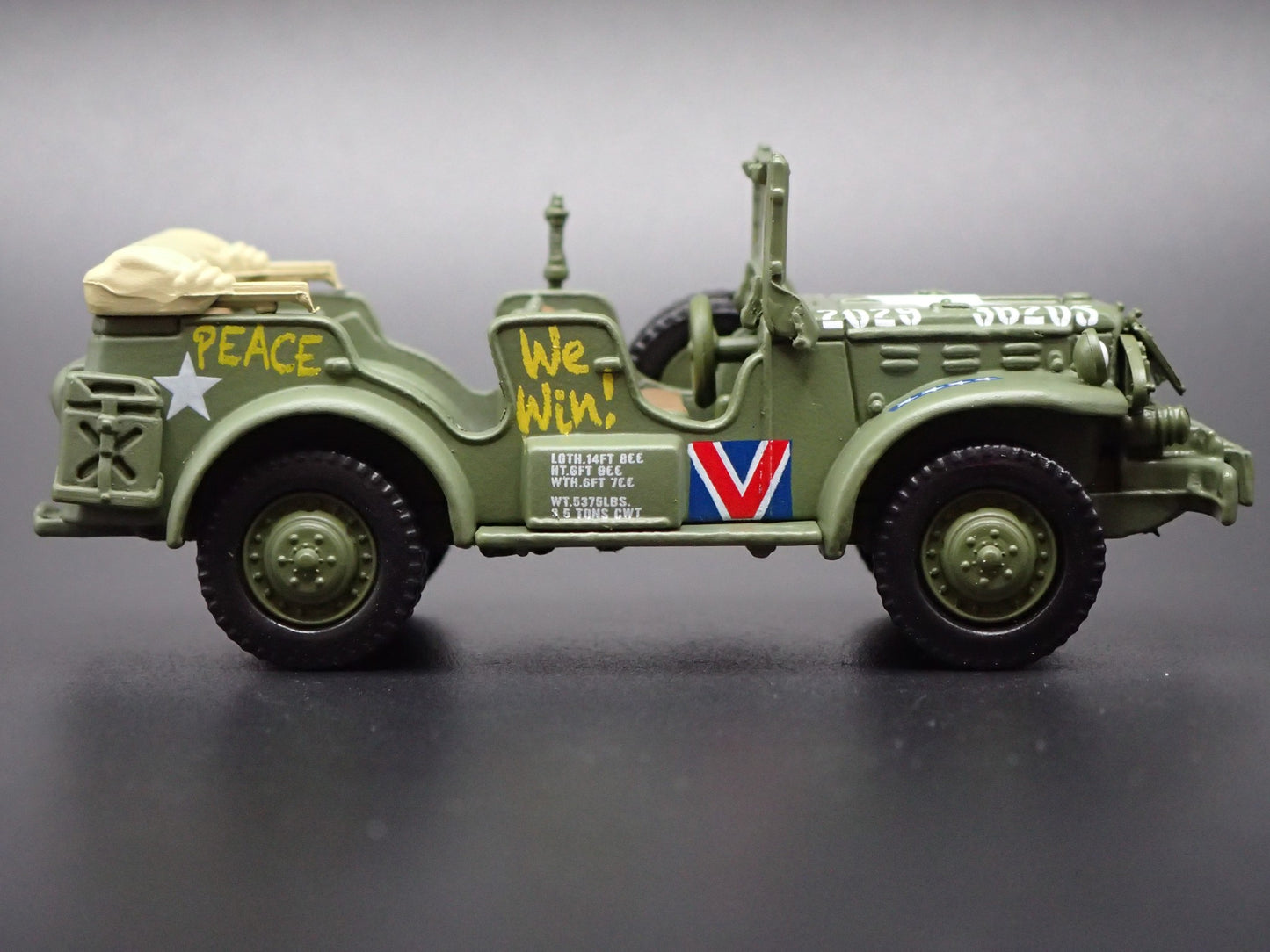 WWII DODGE WC57 COMMAND CAR ARMY MILITARY V-E DAY 1:64 SCALE DIECAST MODEL CAR