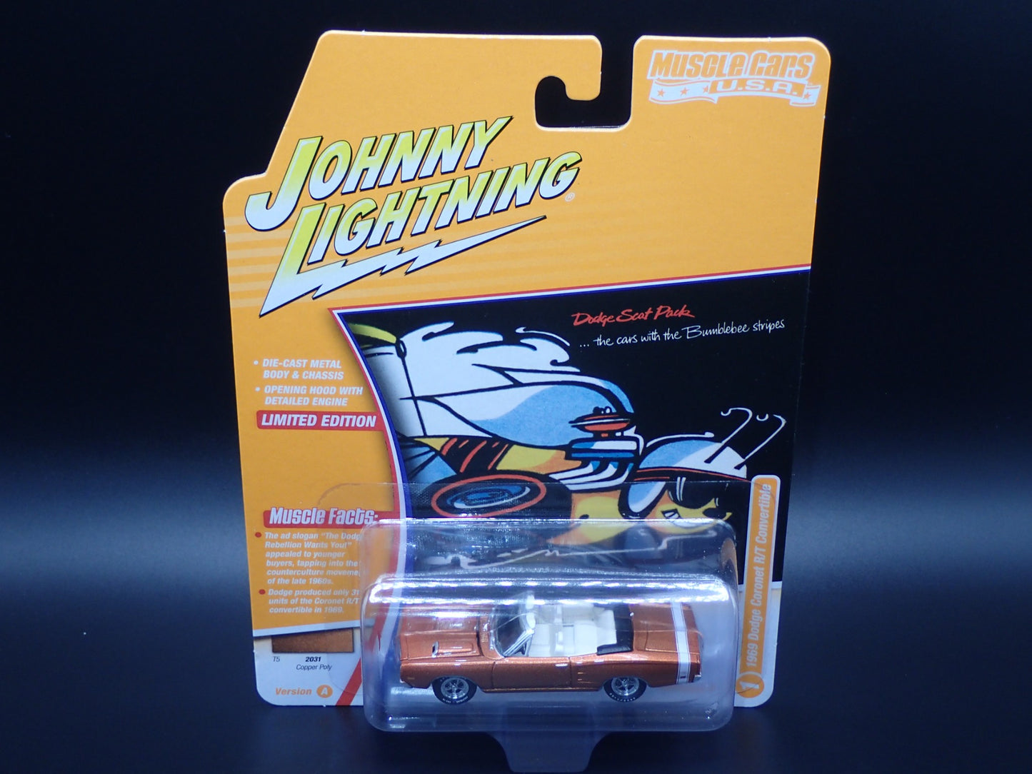 2025 JOHNNY WHITE LIGHTNING 1969 DODGE CORONET RT CONV MUSCLE CAR USA 2 A CHASE