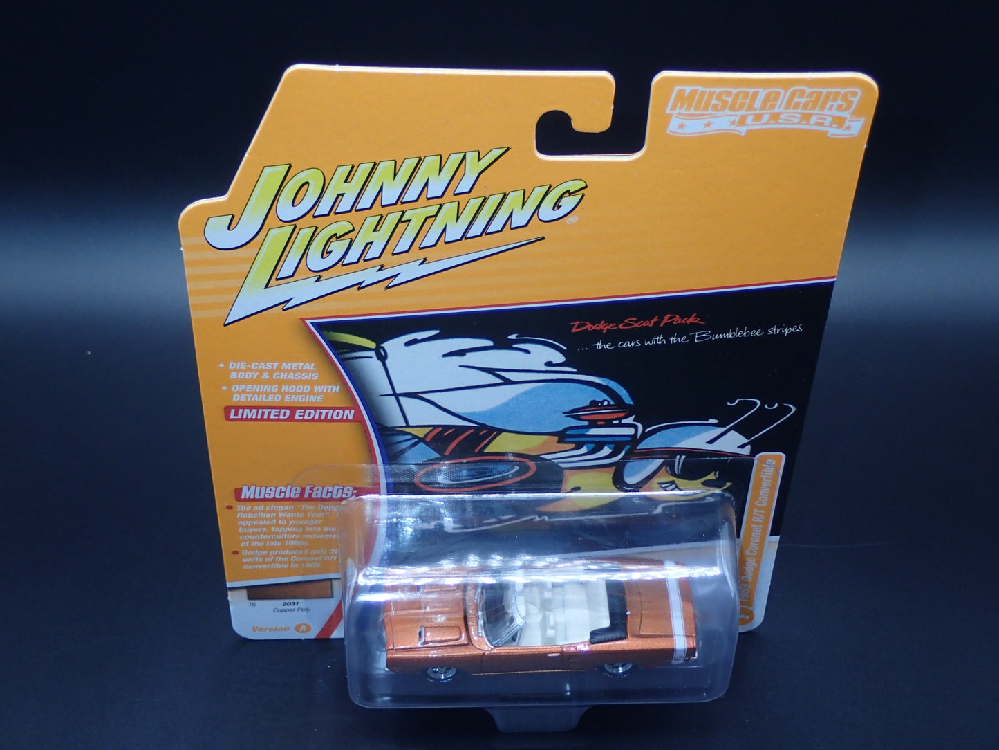 2025 JOHNNY WHITE LIGHTNING 1969 DODGE CORONET RT CONV MUSCLE CAR USA 2 A CHASE